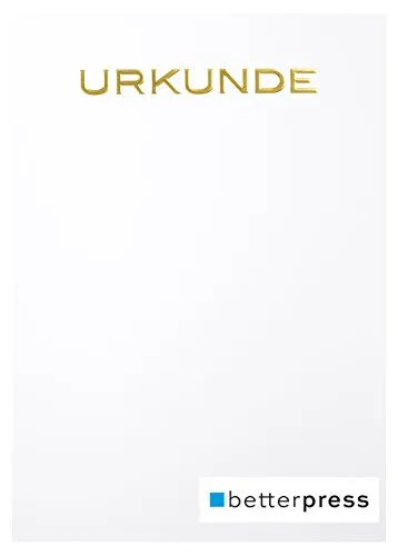 Urkunden Vordrucke geprägt Reliefprägung 200 g/m² din a4 10 Stück weiß Betterpress (Gold)