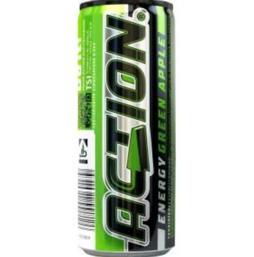 Action Energy Drink Green Apple 250ml, 24er Pack EINWEG PFAND