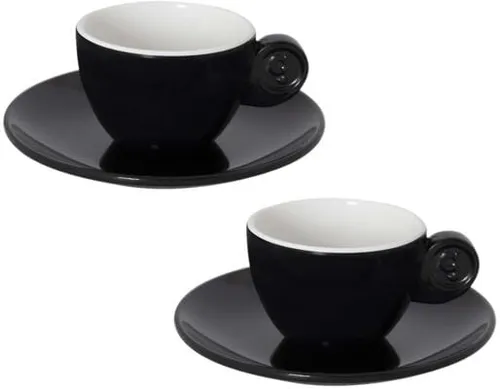 Gimex Solid Line Espressotasse, 4er Set, schwarz