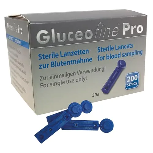 Gluceofine® Pro Blutentnahme Lanzetten, 200 Stück