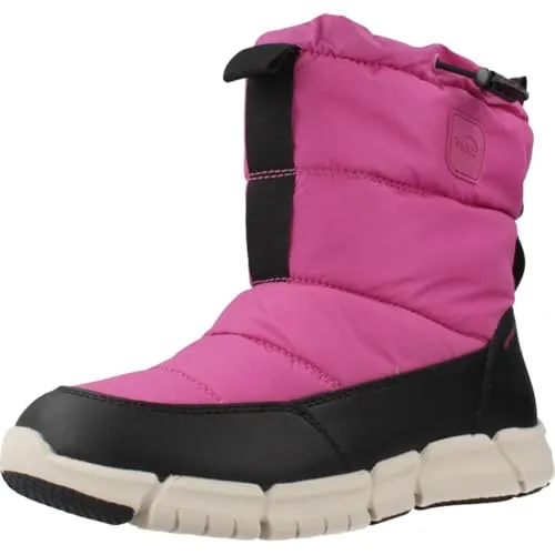 Geox J FLEXYPER Girl B AB Snow Boot - Fuchsia/Black, 36 EU - Wanderschuhe mit optimaler thermischer Isolierung, wasserundurchlässig und atmungsaktiv - idealer Kälteschutz für abenteuerliche Wintertage.