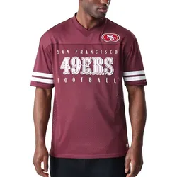 New Era NFL San Francisco 49ers Mesh Jersey T-Shirt rot L - Stylisches Unisex T-Shirt in Rot mit San Francisco 49ers Logo. Ideal für Fans, die ihren Teamgeist zeigen möchten.