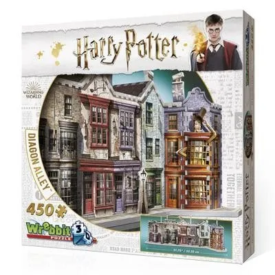 WREBBIT3D - Harry Potter: Diagon Alley 3D Puzzle, 450 Teile aus stabilem Material, ideal für Fans ab 14 Jahren