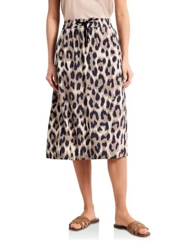 Damen Midi-Rock mit Elastikbund und Print