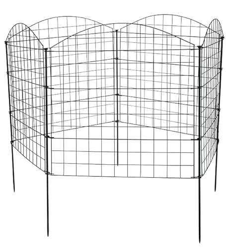 Teichzaun-Set 11-teilig 71x79cm Schwarz von Garmix