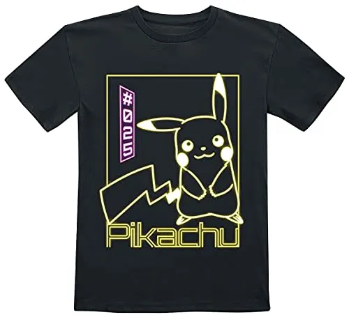 Pokémon Kids - Pikachu Neon Unisex T-Shirt schwarz 110/116