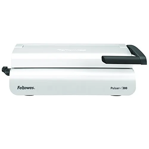 Fellowes Pulsar+ Bindemaschine mit Aufbewahrung – Stanzt 20 Blatt, bindet bis zu 300 – Manuelle Plastikbindemaschine für A4 – Inkl. 10 Klarsichtdeckel – Ideal für Zuhause oder kleines Büro
