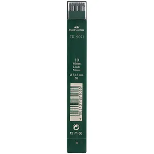 FABER-CASTELL 127105 - 10 Fallminen TK 9071, Minenstärke 3,15 mm, Härtegrad 5B, ideal zum Zeichnen und Skizzieren, leicht radierbar