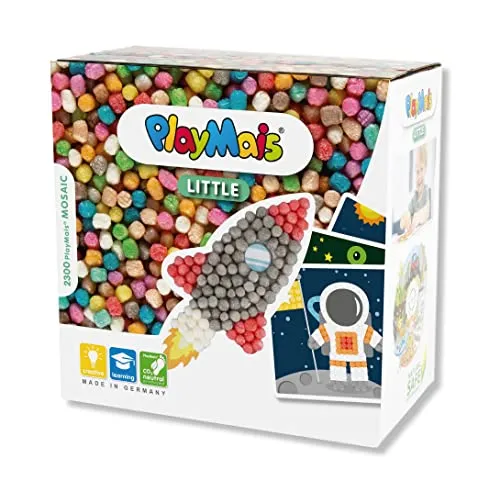 Playmais MOSAIC Little Cosmos Kreativ-Set zum Basteln für Kinder ab 3 Jahren | Über 2.300 6 Mosaik Klebebilder | Fördert Kreativität & Feinmotorik | Natürliches Spielzeug