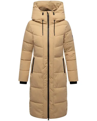 Navahoo Steppmantel Schokokuss XIV Warmer Damen gesteppter Wintermantel mit Kapuze