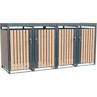 Westmann Mülltonnenbox Planta 4x 240 L - Holzoptik mit Pflanzdach - Außenanbau: Die dekorative Mülltonnenbox Planta von Westmann verbirgt 4x240 L Mülltonnen und bietet ein stilvolles Pflanzdach für mehr Individualität im Garten.
