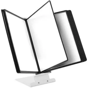 Leviatan Sichttafelsystem 227031, A4, Tischständer, schwarz, inkl. 10 Sichttafeln