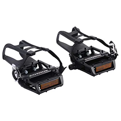 Zonkie Fahrradpedal, Plattform Mountainbike/MTB/Flat Pedale mit hochwertigen Industrie-Kugellagern und Top Grip, Trekking Pedal, 9/16 Inch