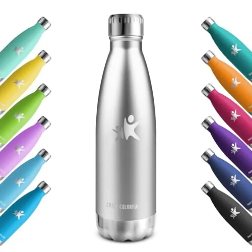 KollyKolla Trinkflasche Edelstahl 750ml, Vakuum Thermosflasche, Wasserflasche BPA-Frei, Auslaufsicher Thermoskanne, Trinkflasche Kohlensäure Geeignet, Isolierflasche, Sport, Schule, Fitness, Sprudel