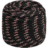 vidaXL Bootsseil Schwarz 18 mm 25 m aus Polypropylen - Langlebiges und witterungsbeständiges Bootsseil für vielseitige Anwendungen beim Segeln, Camping und Transport. Einfach zu handhaben und ideal zum Festmachen oder Auftakeln von Booten.