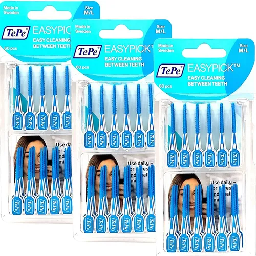 TePe Easy Pick M/L blau - Interdentalbürsten für empfindliche Zähne - TePe Easy Pick M/L in Blau, ideal zur gründlichen Zwischenraumpflege. Mit weichen Borsten für empfindliche Zähne, wiederverwendbar und in praktischer Verpackung.