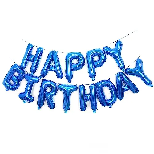Ponmoo Folie Luftballons Happy Birthday Banner Kit in blau von Ponmoo