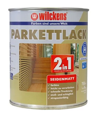 Wilckens® Parkettlack 2in1 Farblos seidenmatt 750ml in weiß von Wilckens