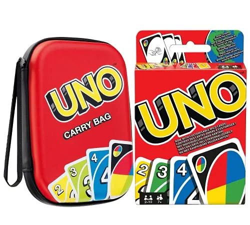 Collectix Kartenspiel Set: UNO klassisch + UNO Tragetasche, Gesellschaftsspiele für Kinder ab 7 Jahren (2-10 Spieler)