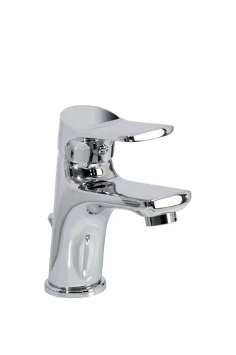 FACKELMANN Wasserhahn DENVER Chrom Glanz - Waschtischarmatur mit schlichter Eleganz, kinderleichte Installation und Zugstangen-Ablaufgarnitur - ideal für jedes Waschbecken.