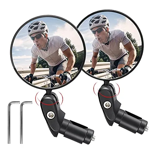 Rückspiegel für Fahrrad E bike zubehör, Vintoney 1 paar universal verstellbar 360° Fahrradspiegel Fahrradrückspiegel Lenkerspiegel e-bike für Fahrrad rennrad Mountainbikes usw