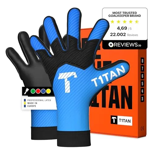 T1TAN Torwarthandschuhe Kinder, AROX Blue, Größe 3-8