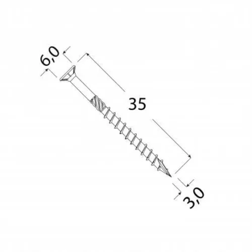 500x Holzschrauben Spanplattenschrauben 3,0x35mm Schrauben Torx T10 gelb verzink