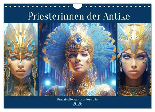 Priesterinnen der Antike - Prachtvolle Fantasy-Portraits (Wandkalender 2026) - Hochwertiger Fotokalender mit 12 beeindruckenden Motiven. Ideal als Geschenk für Kunstliebhaber, gefertigt auf umweltfreundlichem Papier mit robuster Spiralbindung.