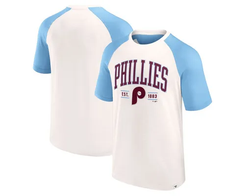 Fanatics T-Shirt Philadelphia Phillies Heritage Biblend SS weiß L - Hochwertiges T-Shirt aus Baumwoll-Mischung für optimalen Tragekomfort. Ideal für Baseball-Fans und perfekt für Freizeit und Sport. Größe L, Farbe Weiß.