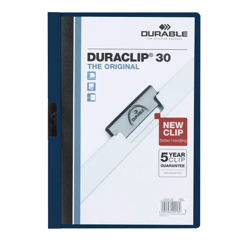 DURABLE Klemmhefter DURACLIP nachtblau 25 - Klemmhefter im DIN A4 Format, robust und ideal für die sichere Ablage von Dokumenten. Hergestellt in Deutschland.