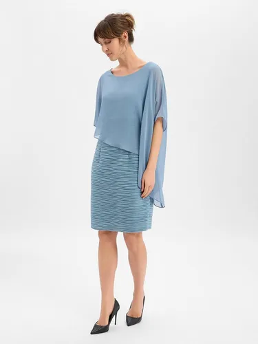 Damen Cocktailkleid mit Überwurf 40 - Elegantes Cocktailkleid aus Chiffon mit Glitzerstreifen, ideal für festliche Anlässe und sorgt für einen glamourösen Auftritt.