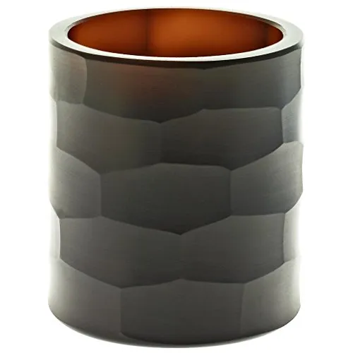 CRISTALICA Teelichtglas Kerzenhalter Votiv Windlicht Moonlight Höhe 9,5cm braun Handmade