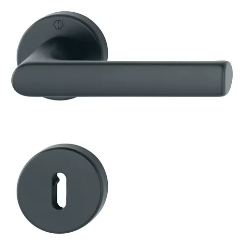 Hoppe SchnellstiftPlus-Aluminium-Innentür-Rosetten-Garnitur 1700/42 KB/42KBS, F9714M, OB, 37-47 - 11907873