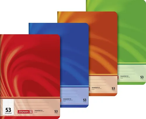 Brunnen Vokabelheft (A6, Lineatur 53,  32 Blatt, liniert, mit Teilungslinie ...