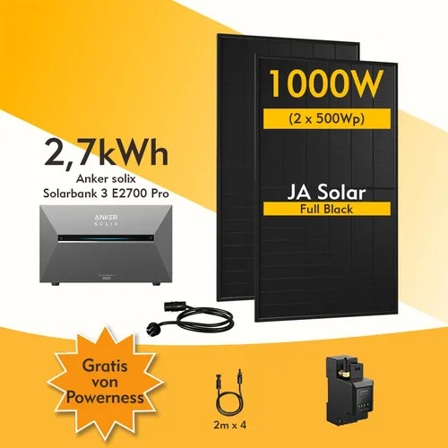 Anker SOLIX Solarbank 3 E2700 Pro - Modulare Powerstation mit 2,7 kWh Kapazität, 3600 W Eingangsleistung und smarter KI-Steuerung für optimale Energieverwaltung.