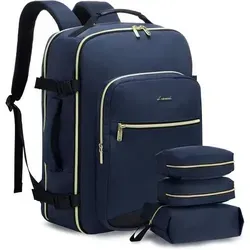 LOVEVOOK Handgepäck Rucksack 40L für Damen - Vielseitiger 40L Rucksack ideal für Reisen, mit separatem Laptopfach für 17 Zoll Geräte. Wasserfestes Material und 3 Packwürfel sorgen für optimale Organisation und Schutz.