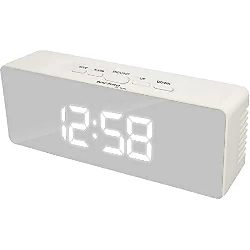 Technoline Wecker WT 475 mit Spiegel-Display - Wecker mit modernem Spiegel-Display, digitaler Anzeige und Innentemperaturanzeige, ideal für stilvolle Schlafzimmer.