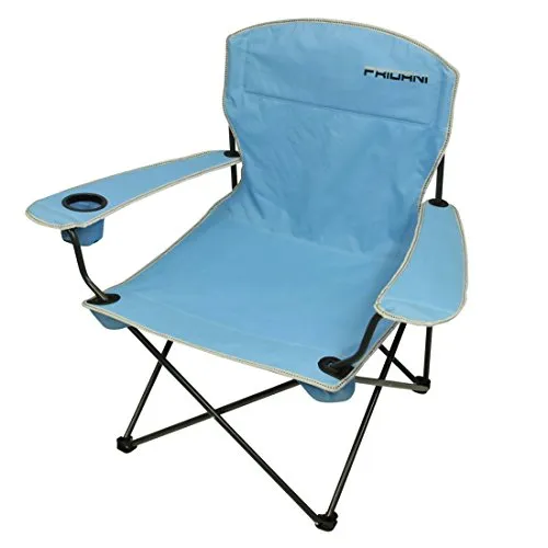 Fridani Campingstuhl FCB 90 Klappstuhl Blau Gartenstuhl mit Armlehnen & Getränkehalter Angelstuhl