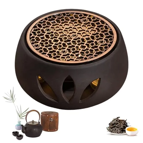 Sporgo Stövchen für Teekanne Keramik: Teewärmer mit Kerzenhalter Kaffeewärmer, Stövchen Teekanne Teekannenwärmer, Stövche Teekann Wärmer für Kaffee, Tee und Milch (A)