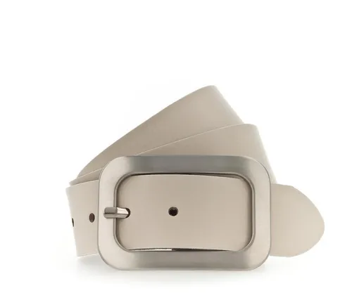 Vanzetti Ledergürtel Beige/Silberfarben 85 cm - Hochwertiger 100% Leder Gürtel mit eleganter Dornschließe, ideal für stilvolle Outfits und vielseitige Kombinationsmöglichkeiten.
