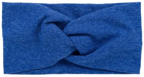 styleBREAKER Damen Haarband in Feinripp Optik mit Schleife, Twist Knoten, Stirnband, Headband 04026009, Farbe:Blau meliert