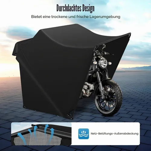 Motorrad Faltgarage Defekt 270x105x155 cm Schwarz Zeltgarage mit Tragetasche