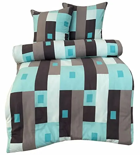 Fleece Bettwäsche 200 x 220 cm - Kuschelige Winterbettwäsche im modernen Karo-Muster - Bettwäsche-Set 3-teilig aus weichem Fleece, bietet höchsten Kuschelfaktor und Wärme. Ideal für kalte Nächte, pflegeleicht und mit praktischem Reißverschluss.