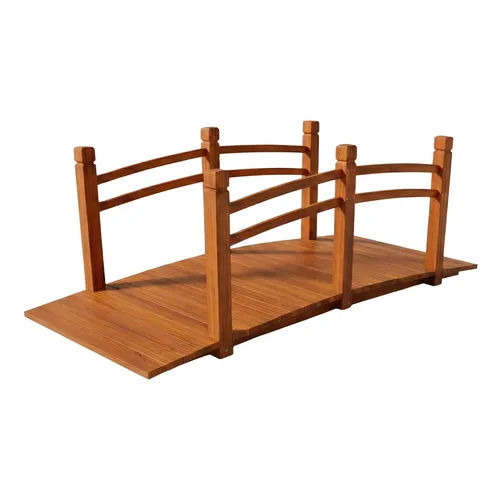 Relaxdays Gartenbrücke mit Geländer aus Tannenholz, 58 x 171,5 x 75 cm - Bringe rustikalen Charme in Deinen Garten mit dieser stabilen Tannenholzbrücke. Ideal für Teiche oder Beete, bietet sie eine Traglast von 200 kg und ist wetterfest für langanhaltende Freude im Freien.