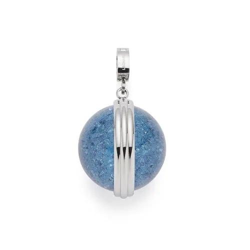 JEWELS BY LEONARDO Clip & Mix Anhänger Snowball mit Kristallperle - Der trendige Anhänger SNOWBALL BLUE aus robustem Edelstahl mit einzigartigem Crackle-Effekt bringt frischen Glanz in Deinen Schmuck. Ideal für kreative Kombinationen mit Clip & Mix Ketten – perfekt für jeden Anlass!
