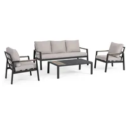 Garten-Set Elna 4er Gruppe, Anthrazit - Gartenmöbel-Set für stilvolle Außenbereiche, ideal für entspannte Stunden mit Familie und Freunden. Hochwertige Materialien sorgen für Langlebigkeit und Komfort.