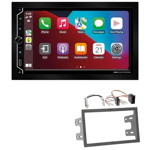 ESX VMX700DAB 2-DIN Autoradio kompatibel mit Wireless Apple CarPlay Android Auto Bluetooth DAB+ passend für Volkswagen VW Fox alle schwarz