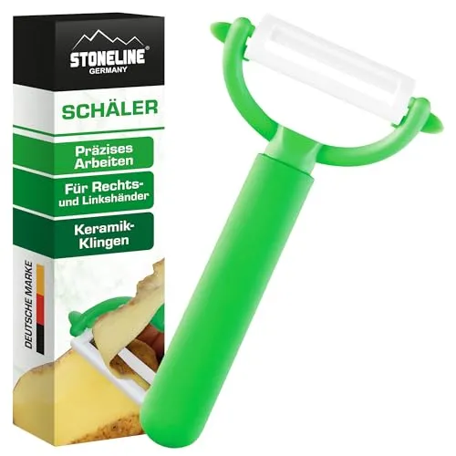 STONELINE Keramik Schäler mit Präzisionsklingen, für Rechts- und Linkshänder, spülmaschinengeeignet