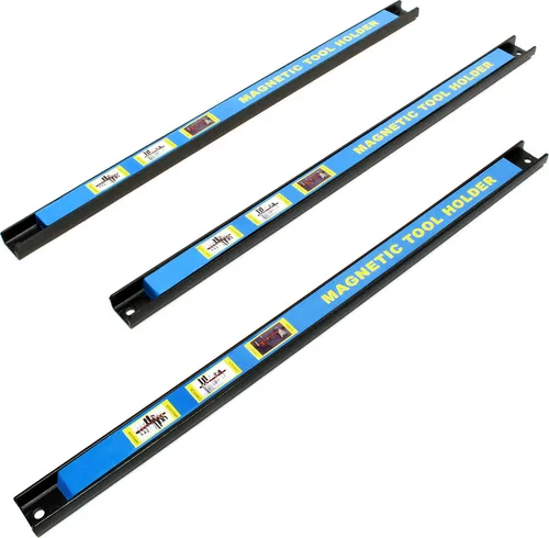 Wiltec Magnetleiste 3er Set 46cm Werkzeughalter Kohlenstoffstahl Schiene als Wandhalterung für Werkstatt zur Wandmontage Werkzeugmagnetleiste Werkzeugwand
