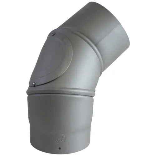 Rohrbogen verstellbar 0-90° Grau Ø 120 mm Rauchrohr drehbar Winkel Ofenrohr Tür